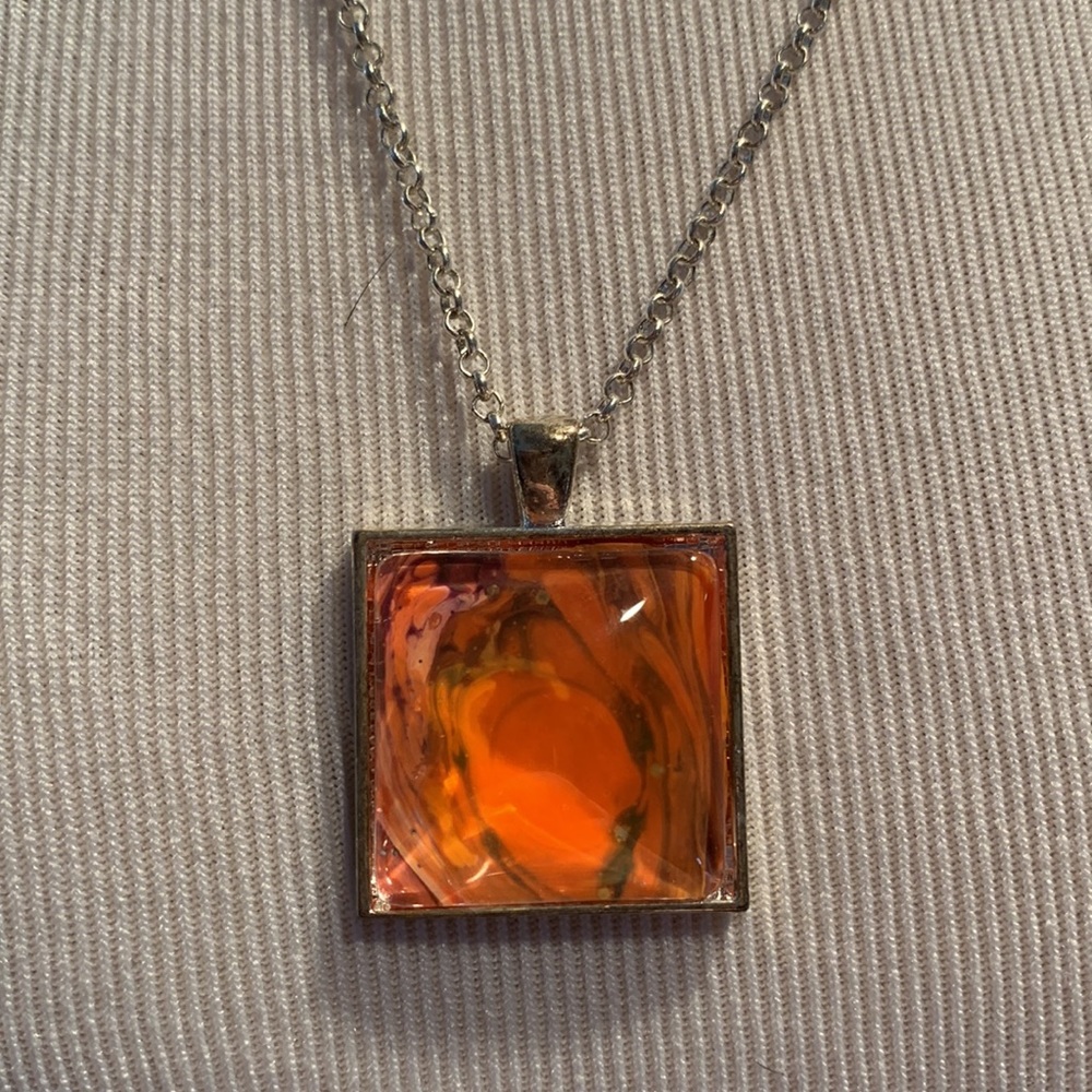 Orange paint pendant